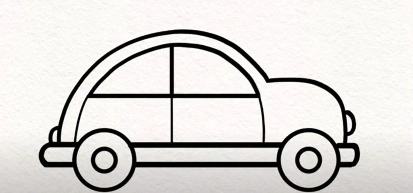 Red Easy Car Drawing For Kids