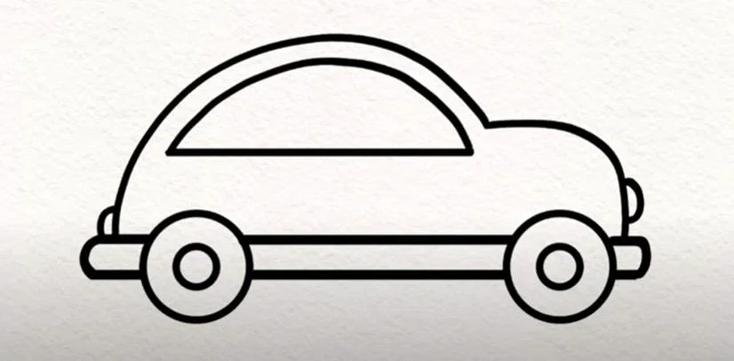 Red Easy Car Drawing For Kids